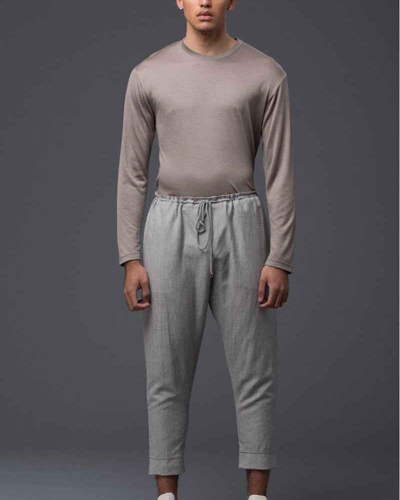 Deveaux New York Grey Wool Leisure Pant