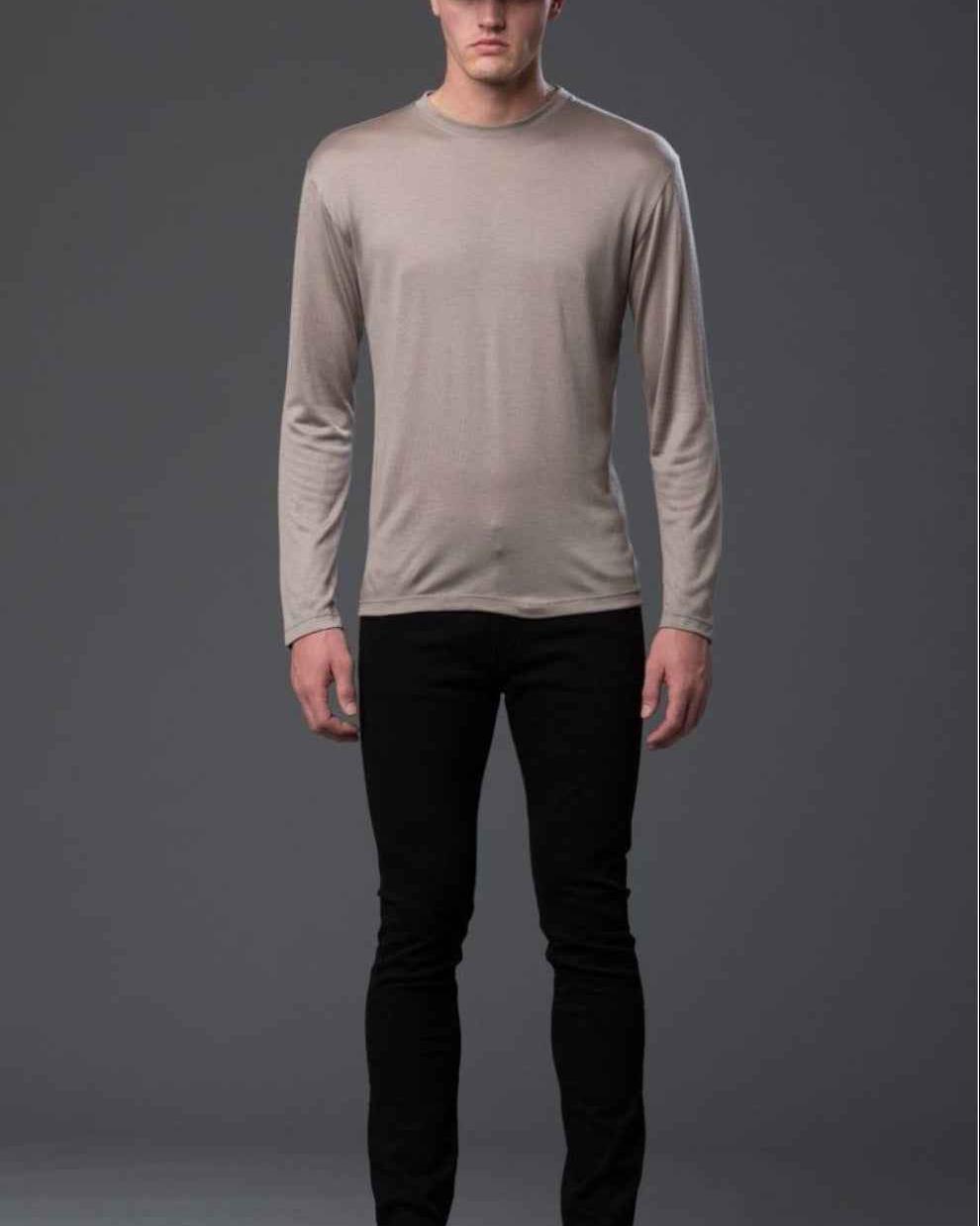 Deveaux New York Stone Long Sleeve Crew Neck Tee