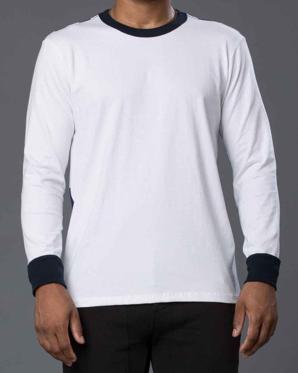 Freemans Sporting Club Navy Striped Long Sleeve Tee