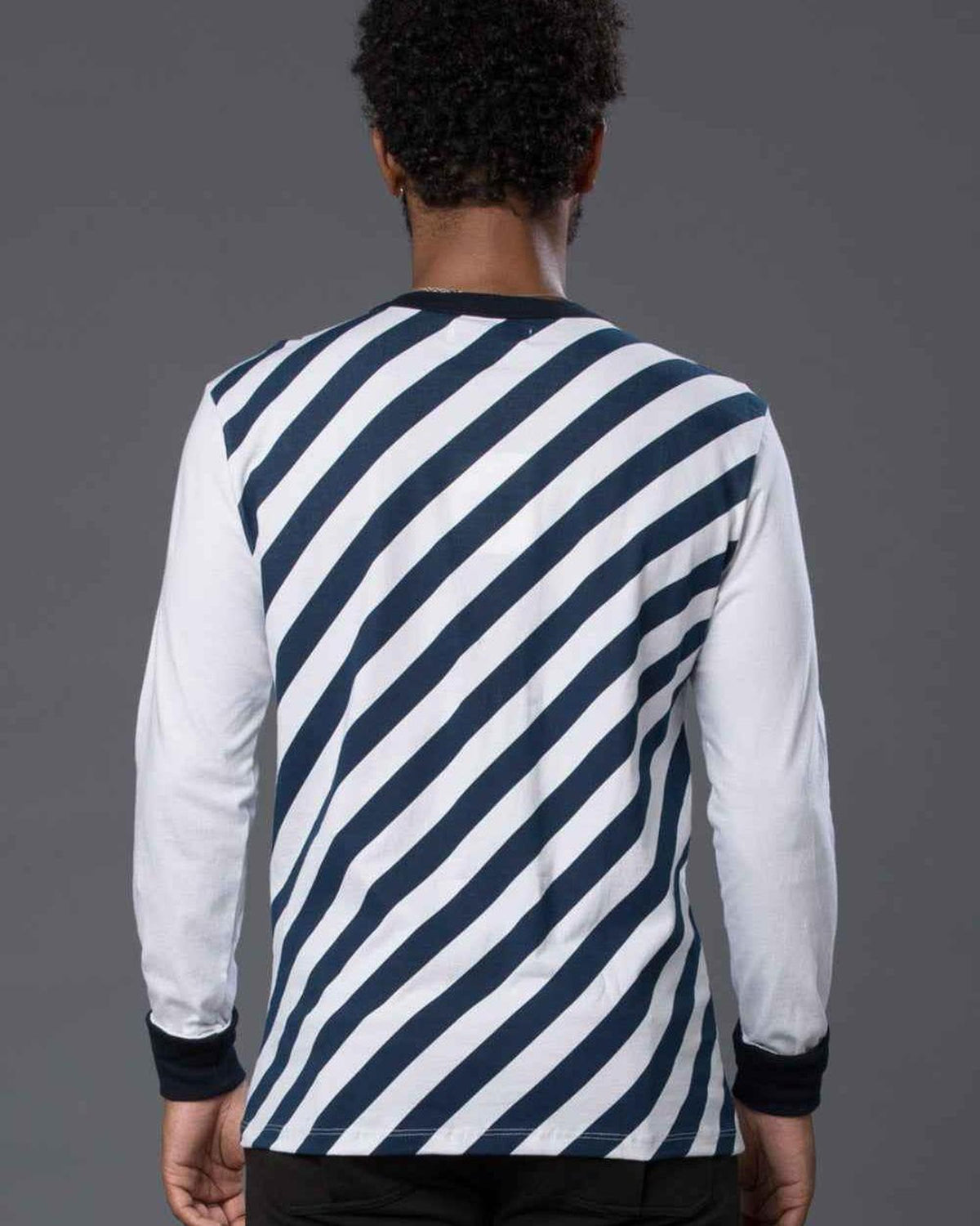 Freemans Sporting Club Navy Striped Long Sleeve Tee