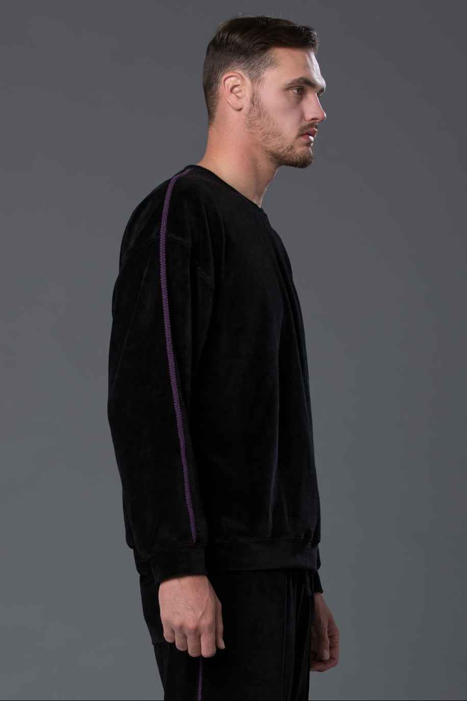S.K Manor Hill Braided Velour Crewneck Sweatshirt