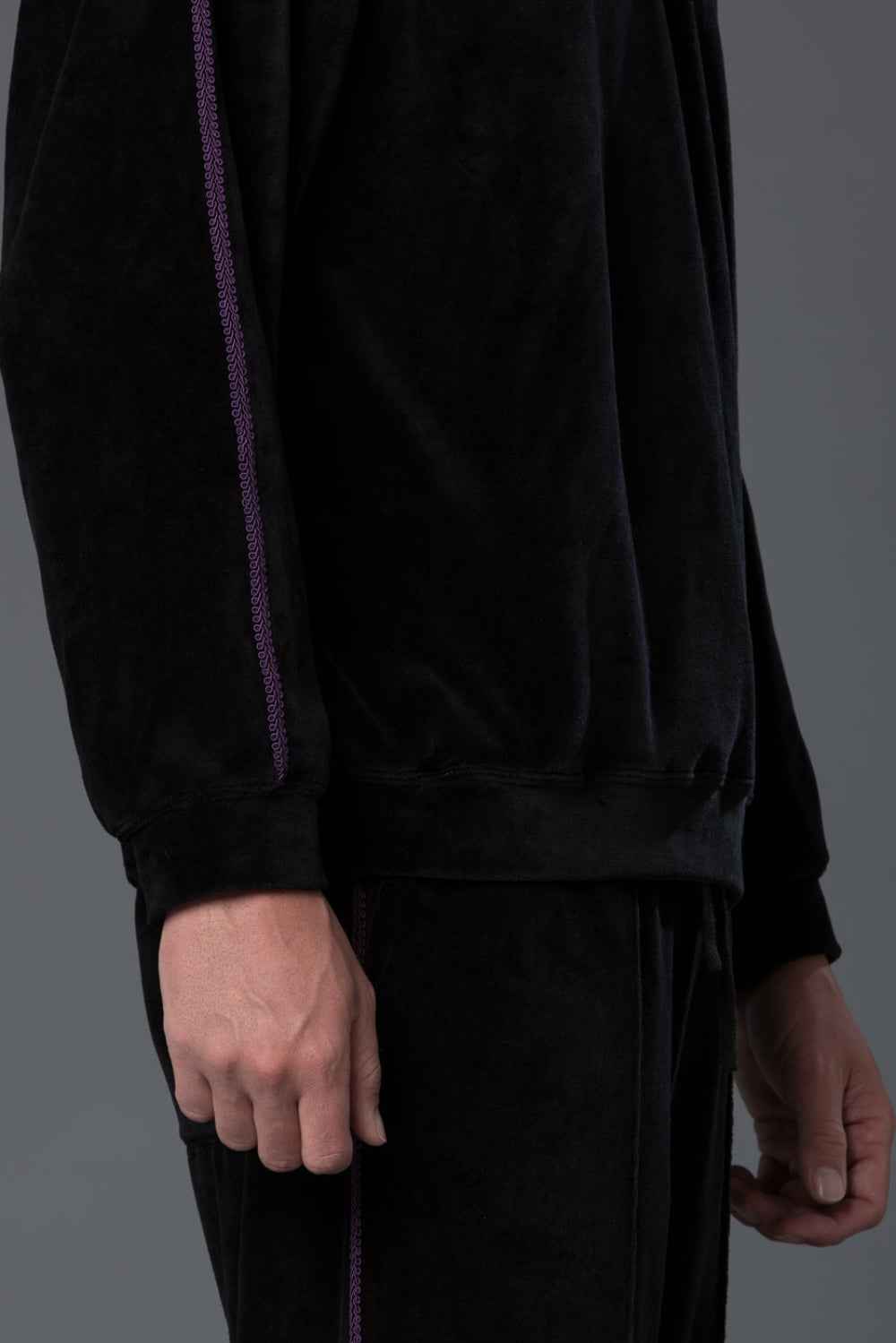 S.K Manor Hill Braided Velour Crewneck Sweatshirt