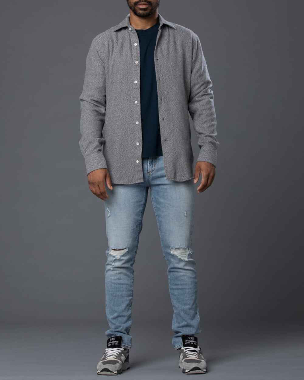 Freemans Sporting Club Grey Flannel Hopkins Oxford