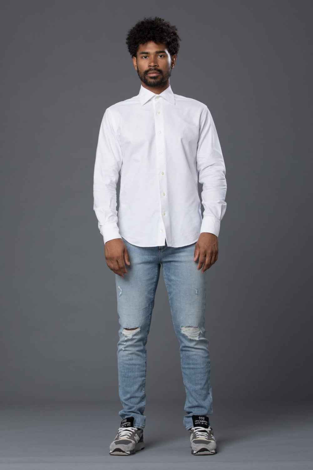 Freemans Sporting Club White Hopkins Oxford Shirt