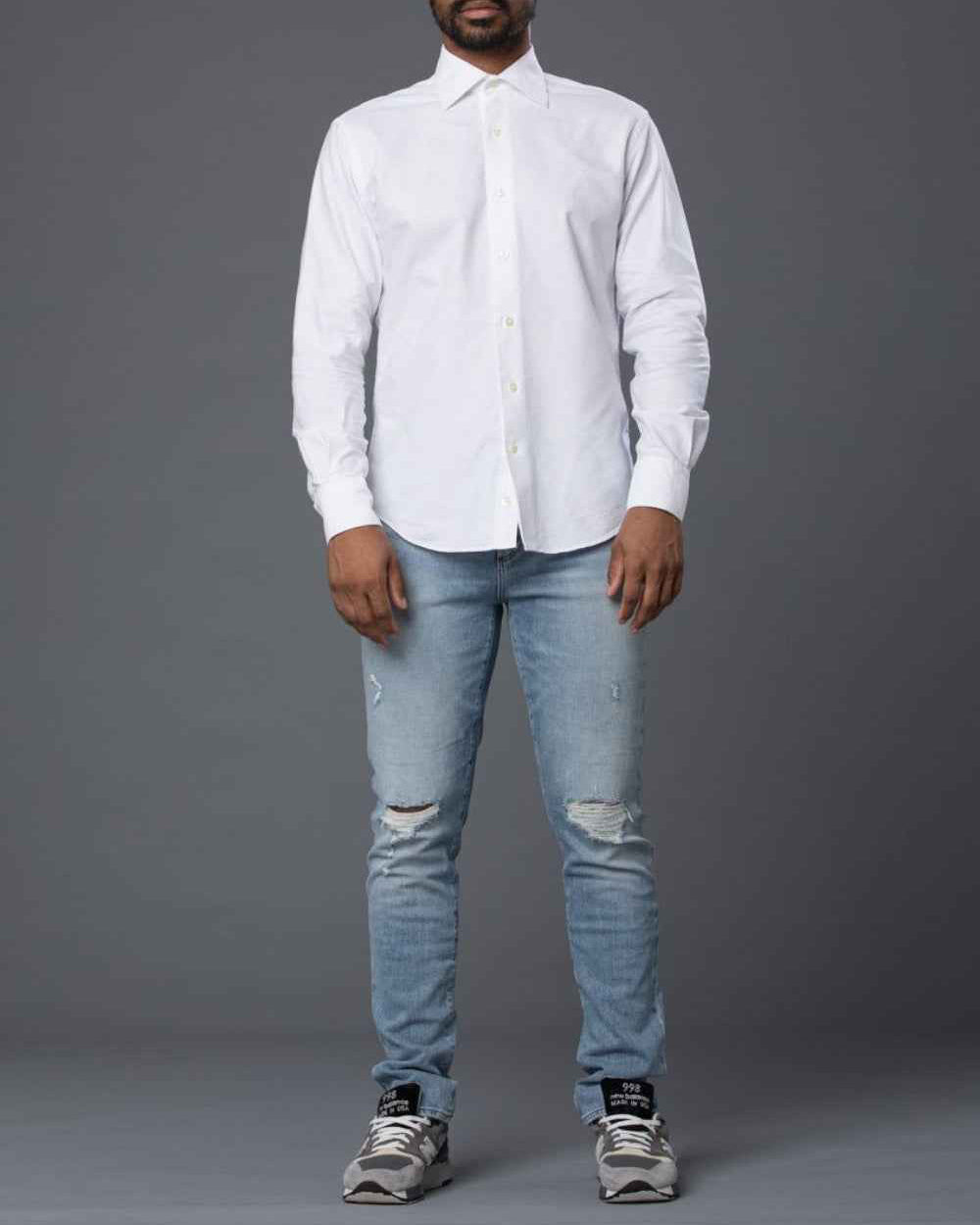 Freemans Sporting Club White Hopkins Oxford Shirt