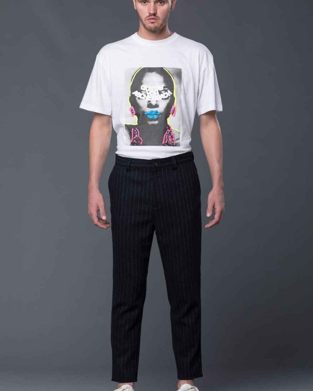 Robert Geller Striped Tweed Trousers