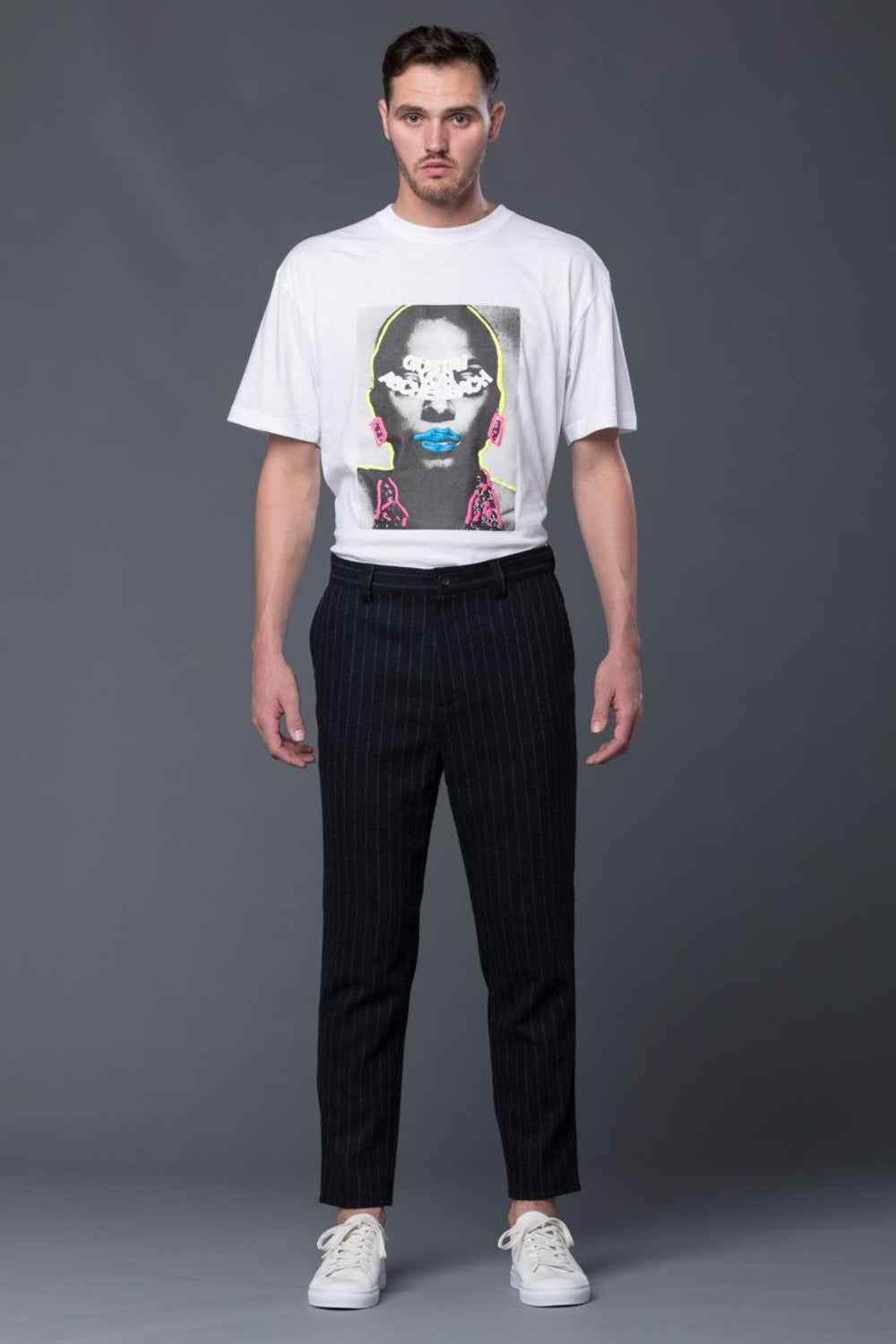 Robert Geller Striped Tweed Trousers