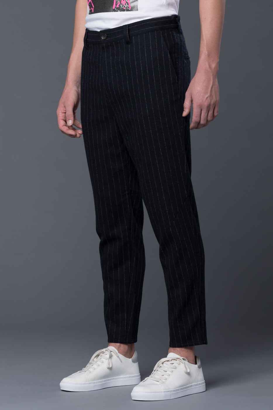 Robert Geller Striped Tweed Trousers