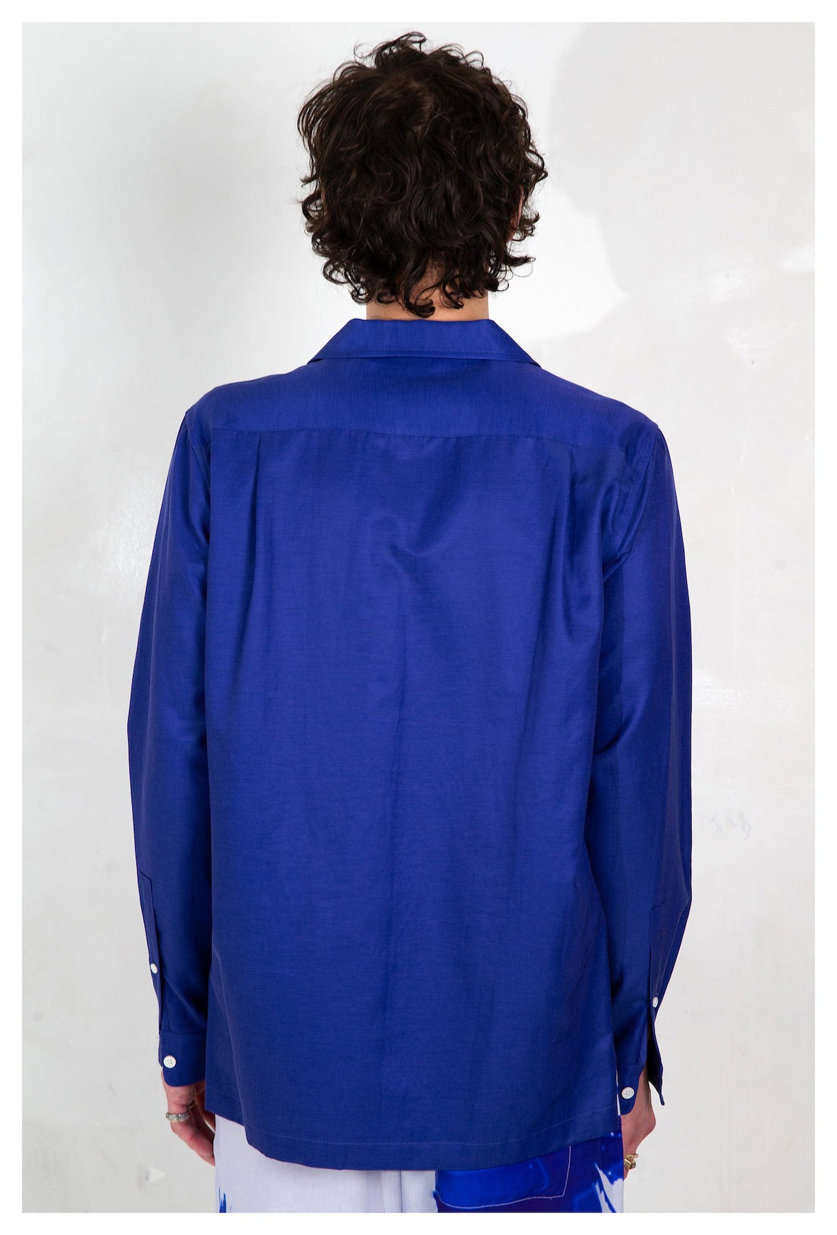 blue long sleeve mens camp shirt