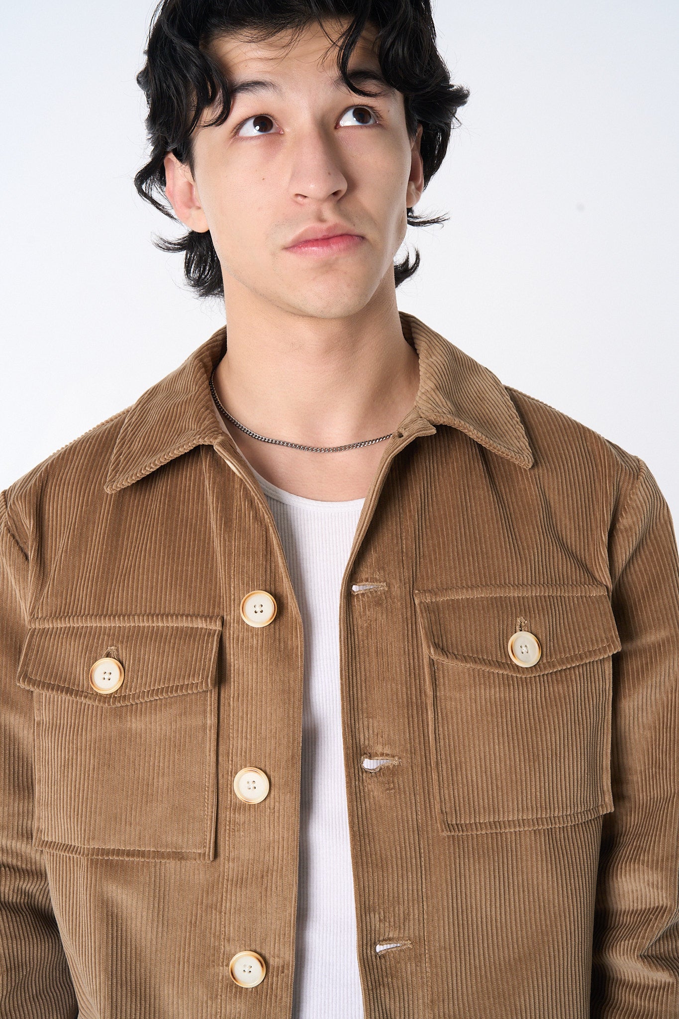 "Dean" Jacket in Fawn Brown 8-Wale Corduroy