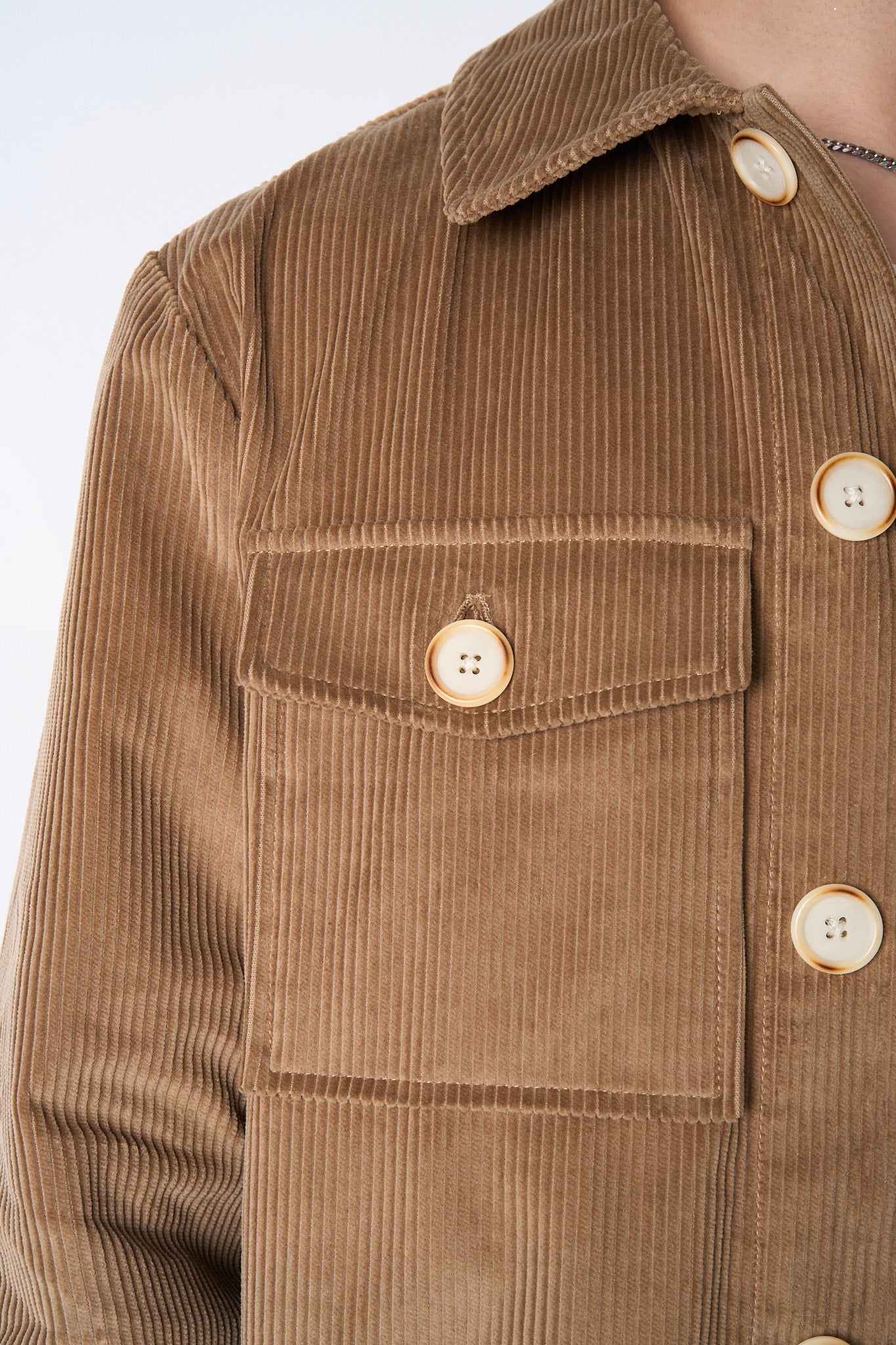 "Dean" Jacket in Fawn Brown 8-Wale Corduroy