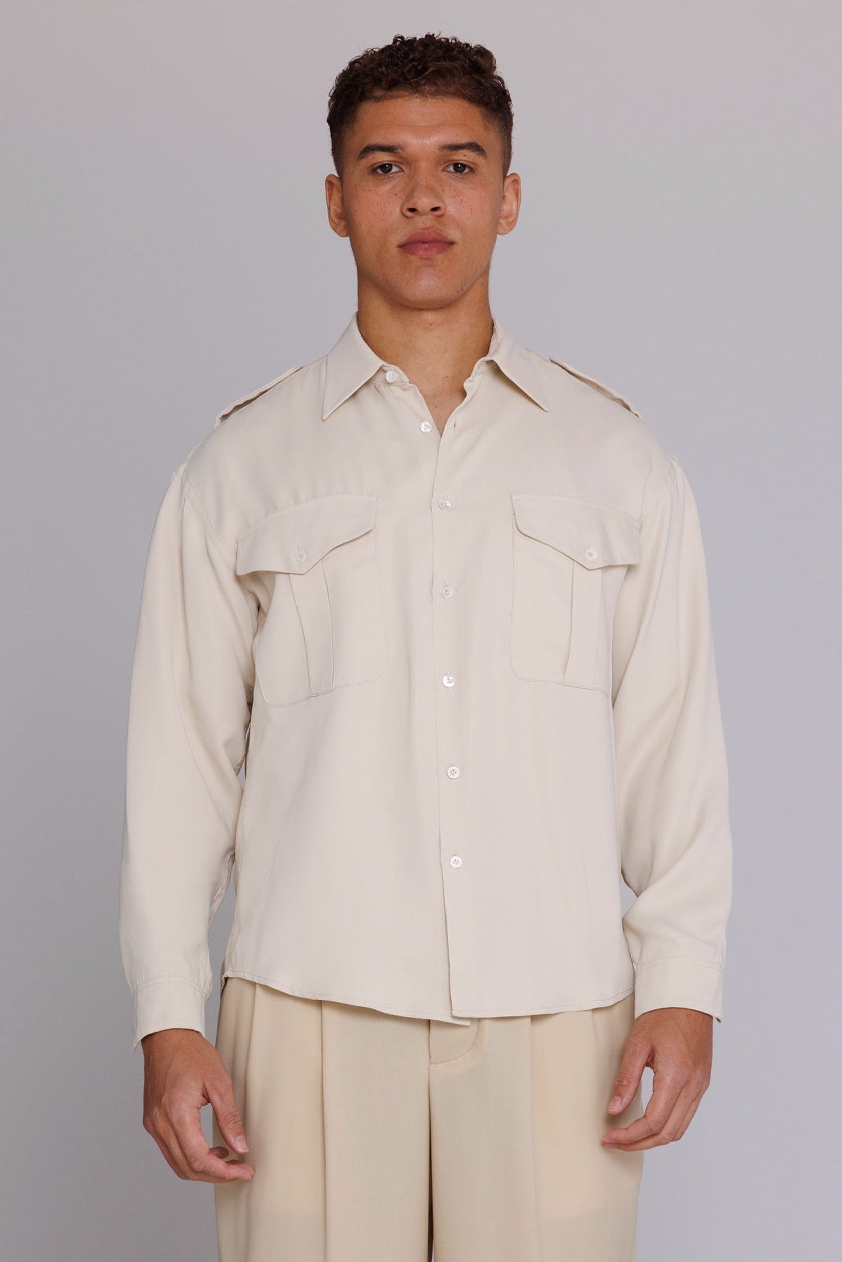 Satin safari shirt