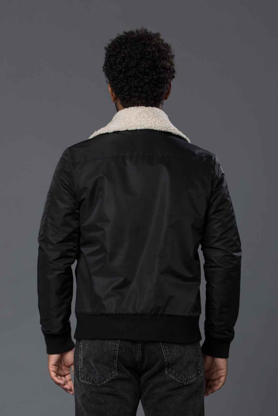 Sherpa Lined Aviator Bomber Jacket