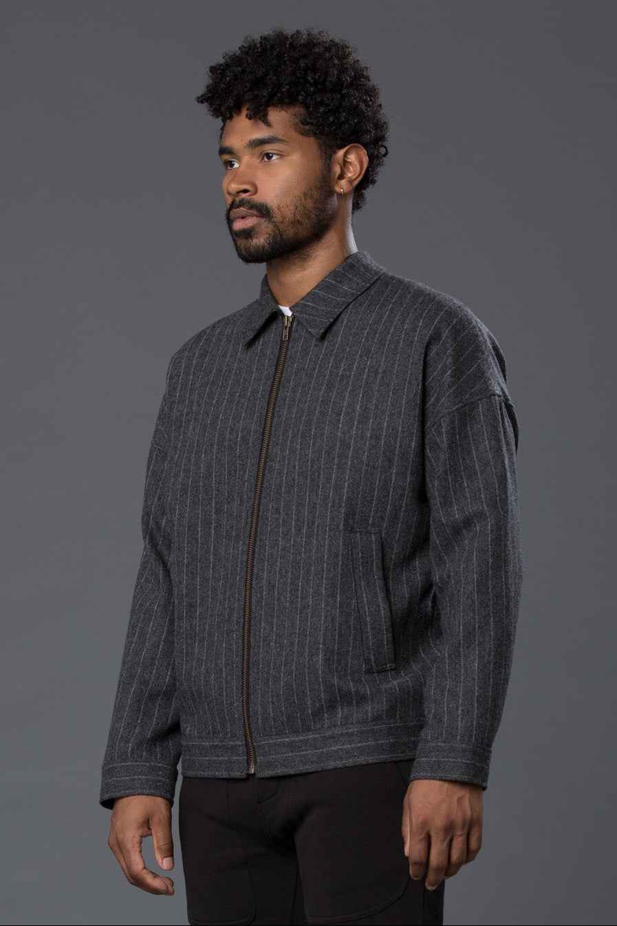 Robert Geller Striped Light Tweed Jacket