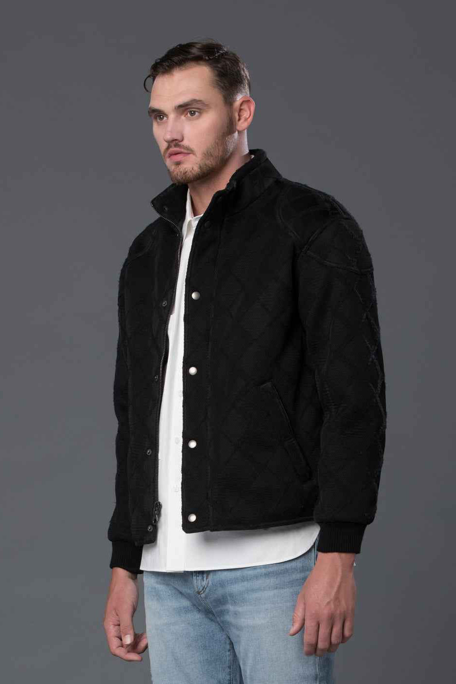 Black Moto Bomber Jacket