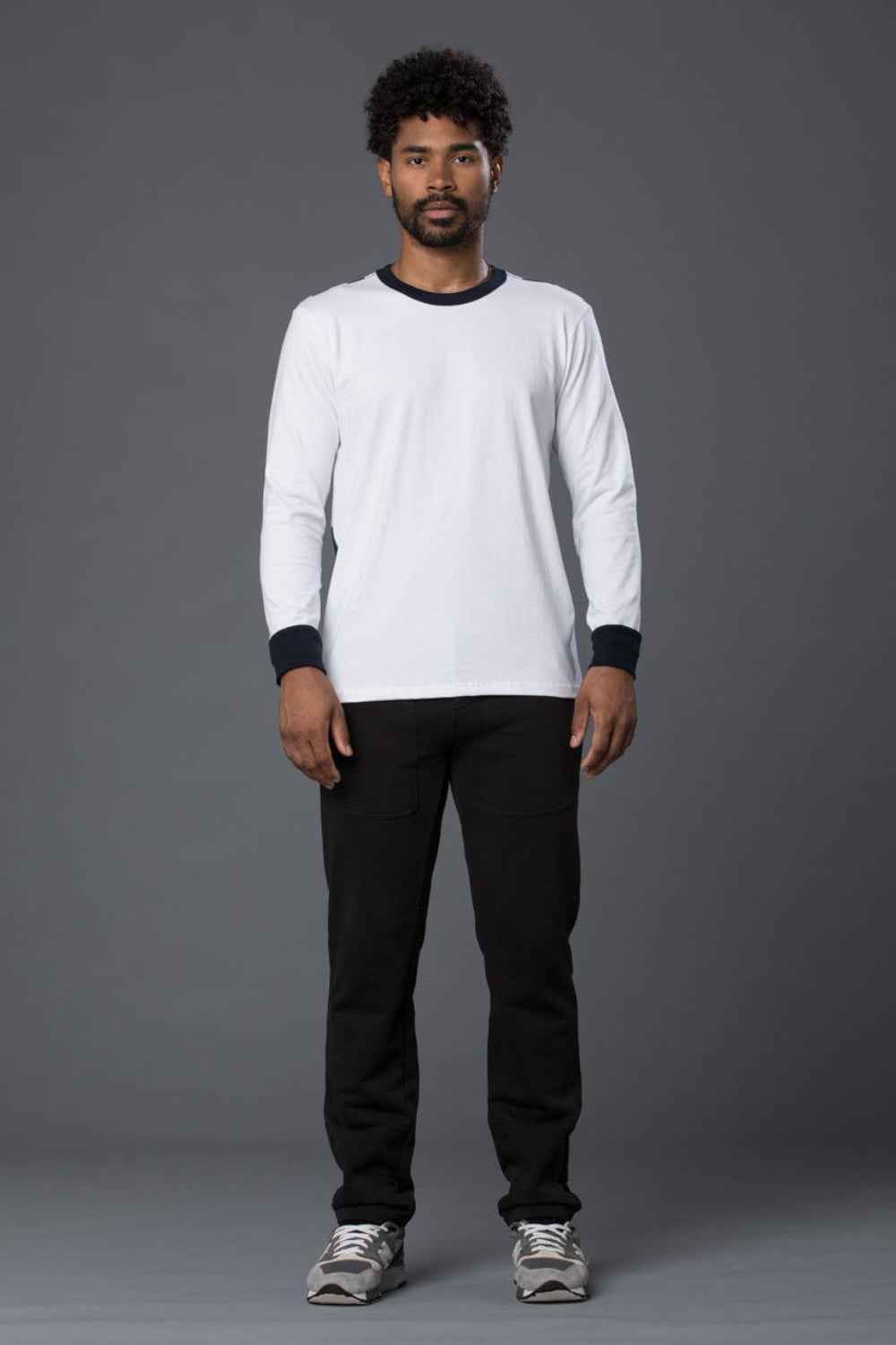 Freemans Sporting Club Navy Striped Long Sleeve Tee