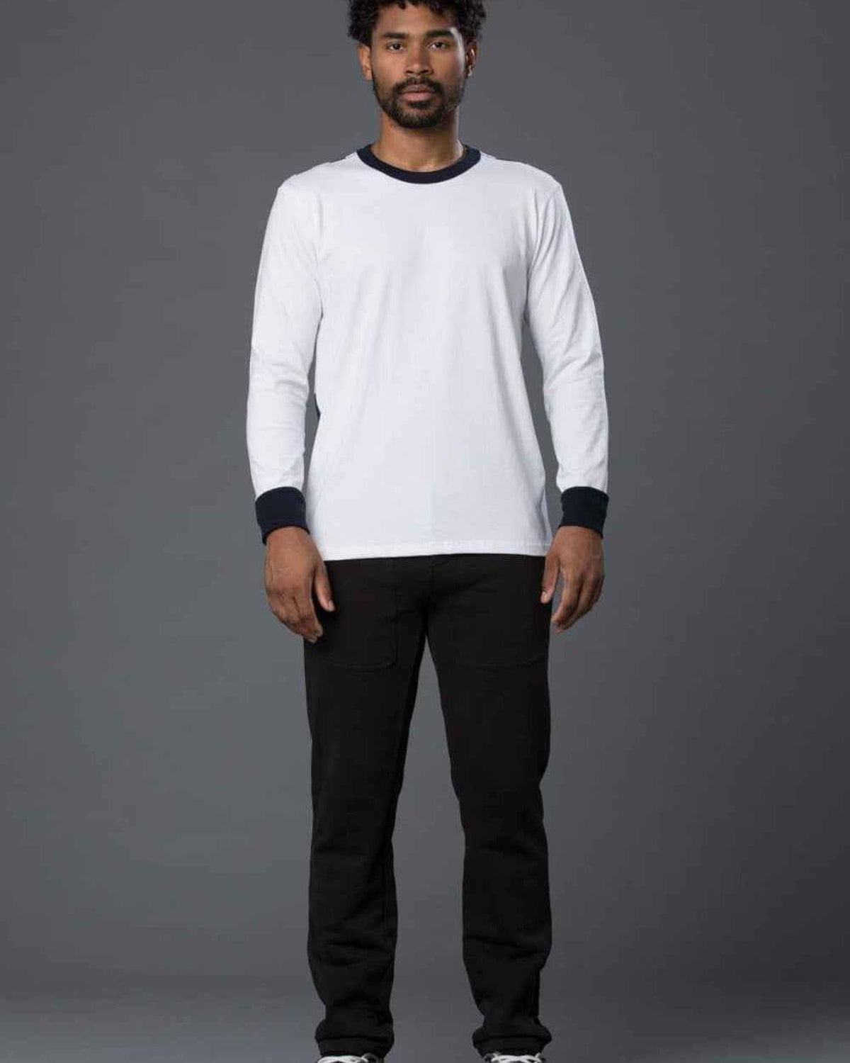 Freemans Sporting Club Navy Striped Long Sleeve Tee