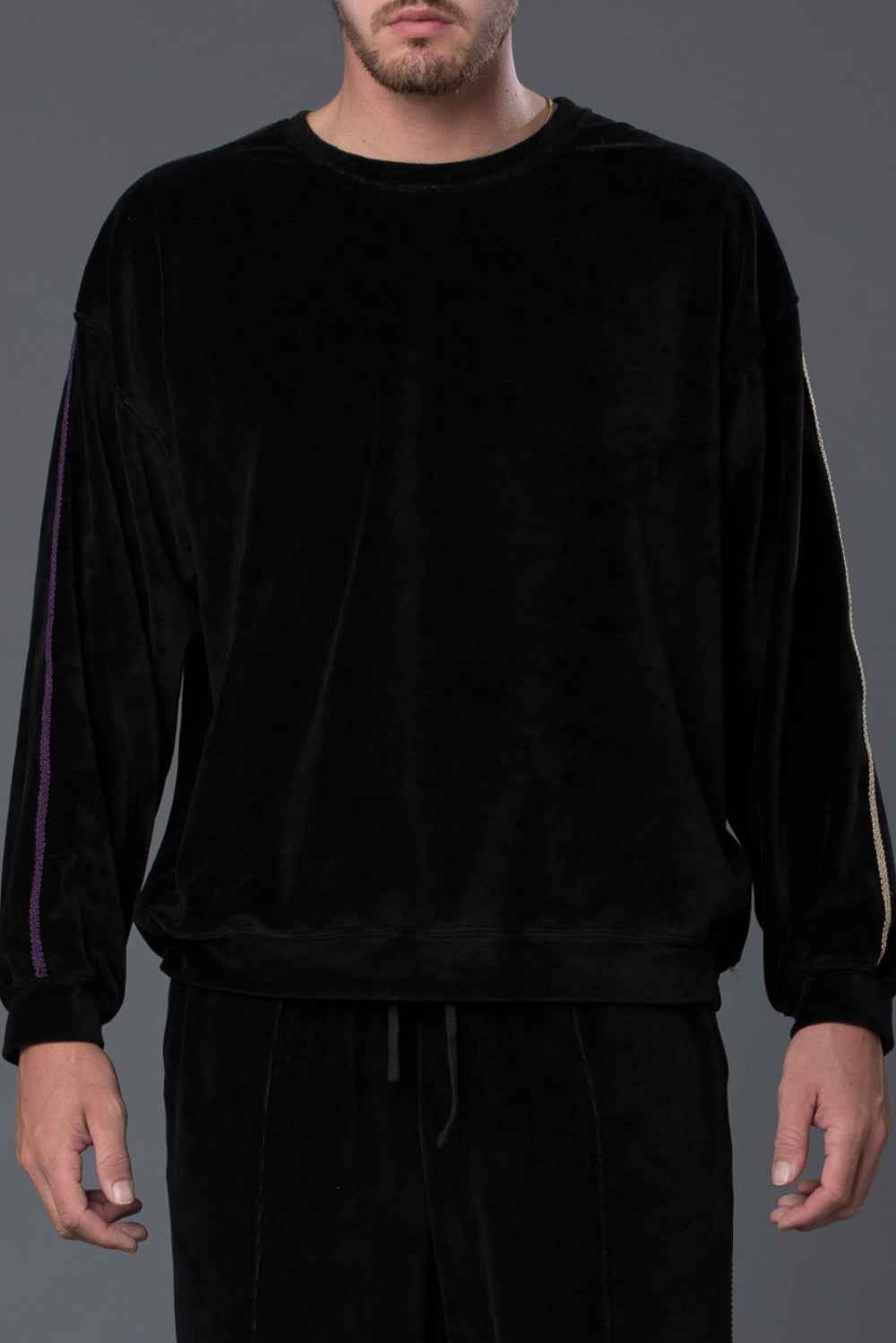 S.K Manor Hill Braided Velour Crewneck Sweatshirt