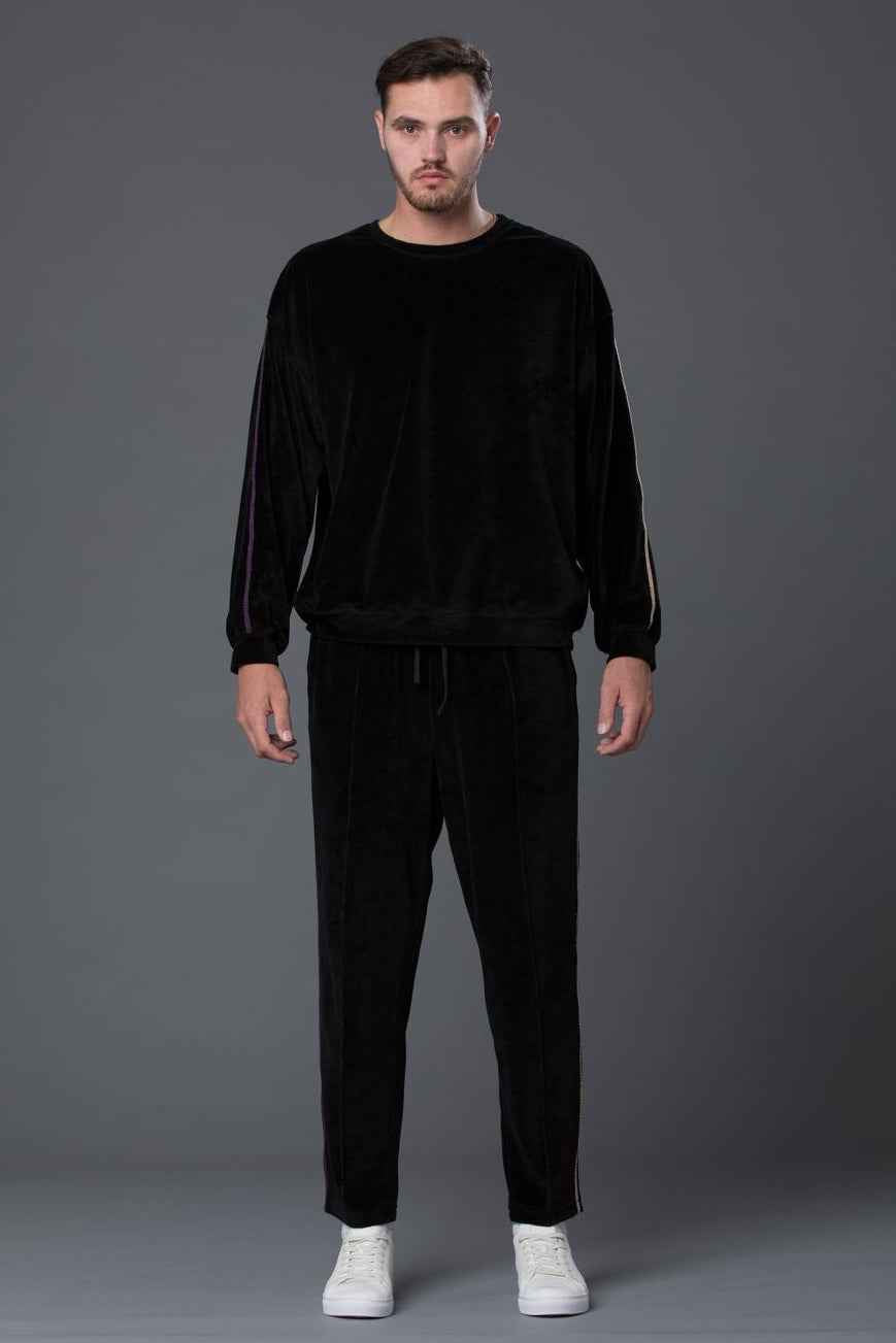 S.K Manor Hill Braided Velour Crewneck Sweatshirt