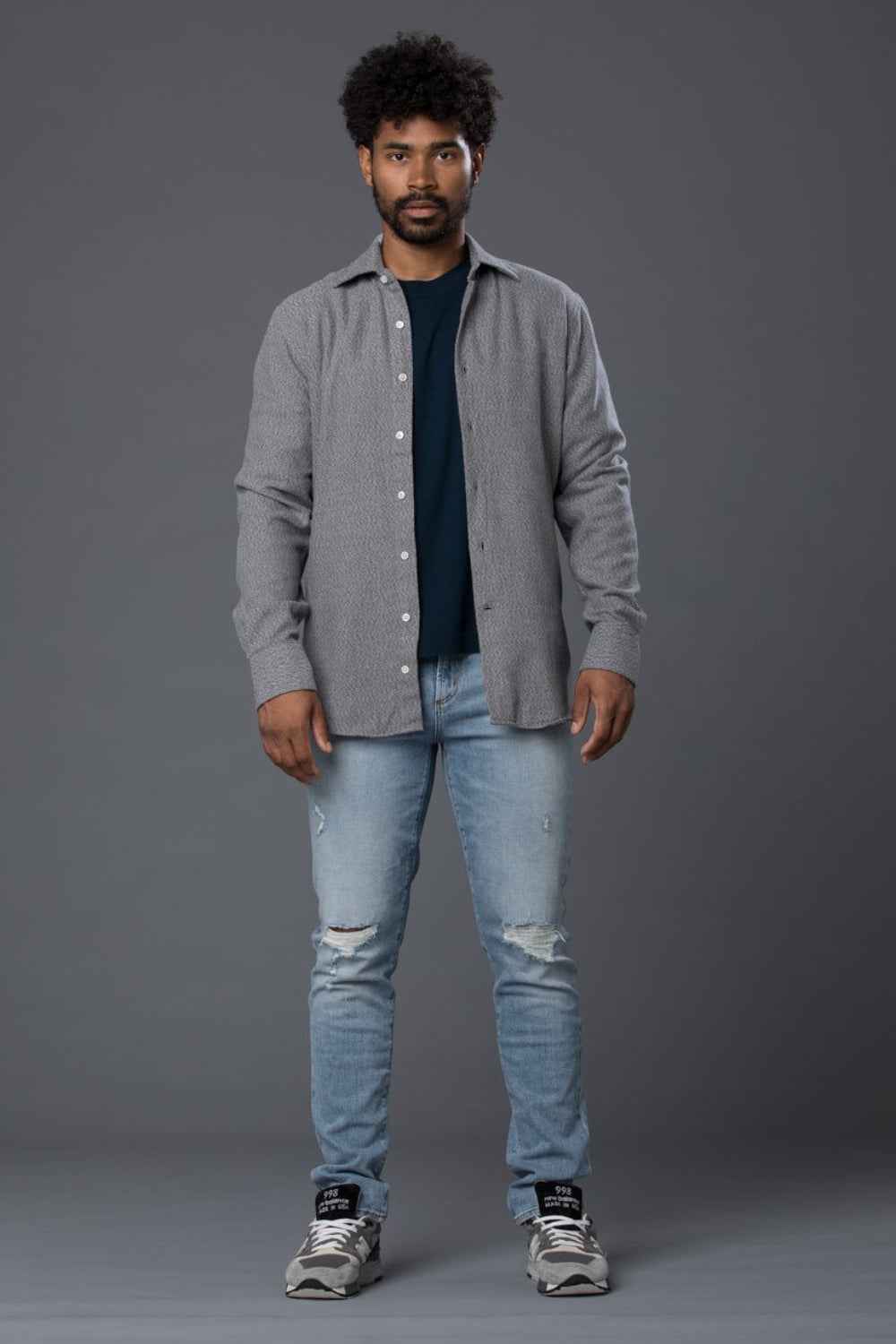 Freemans Sporting Club Grey Flannel Hopkins Oxford