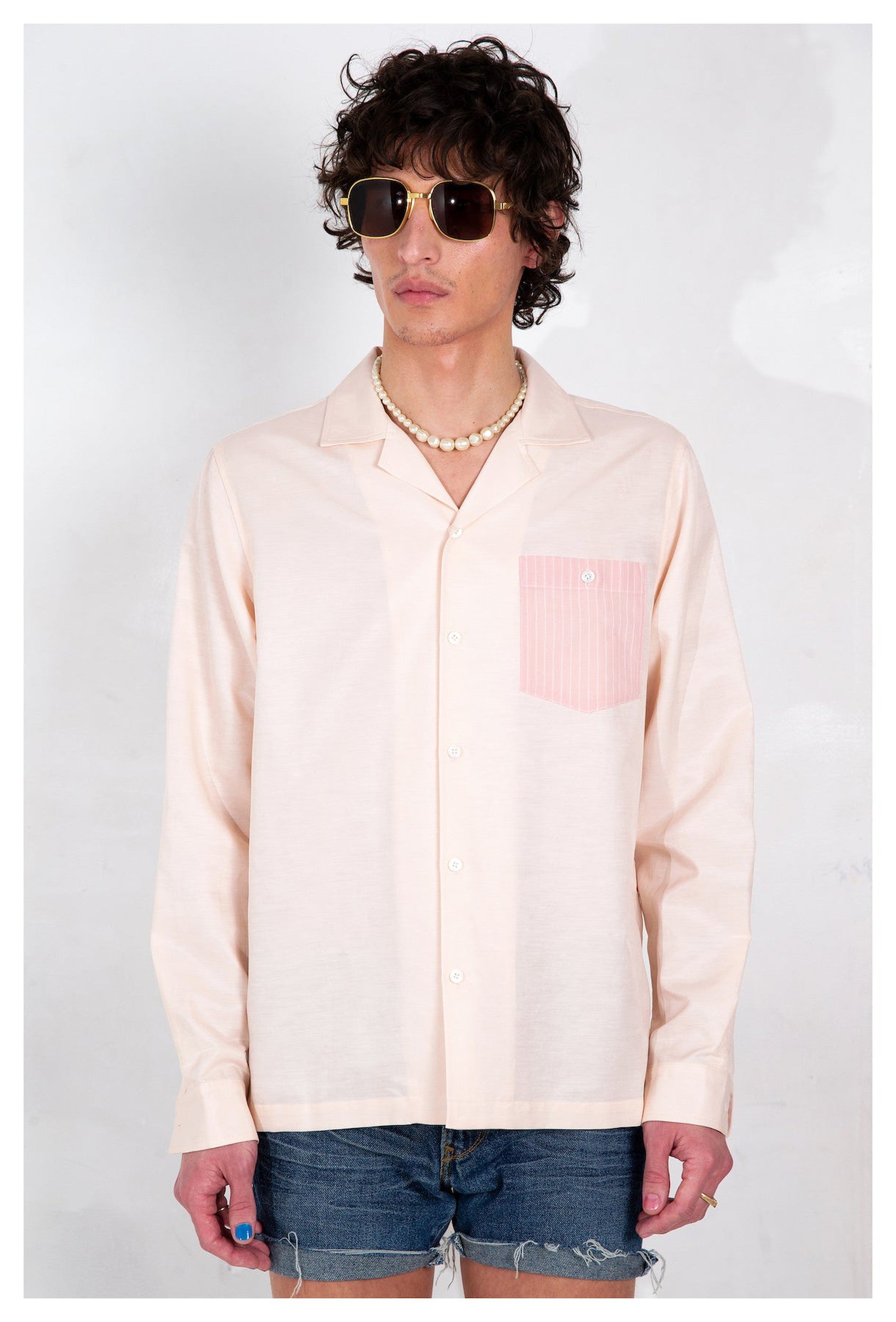 pink long sleeve shirt